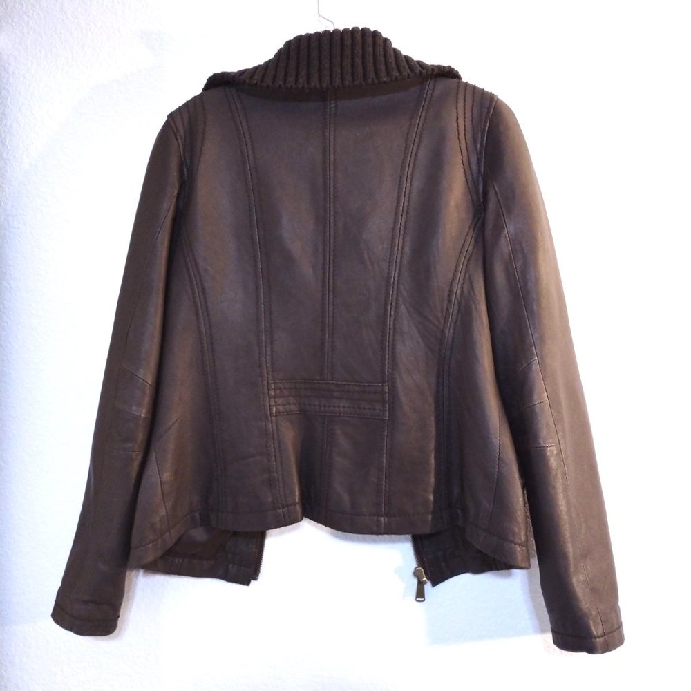 Michael Michael Kors | Brown Leather Jacket | Zip Front - Picture 2 of 15